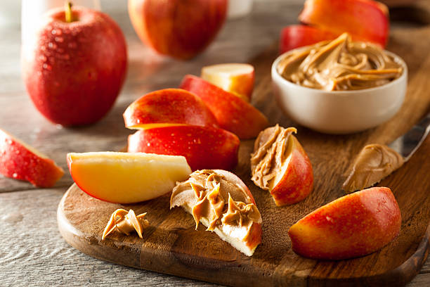 organic apples and peanut butter